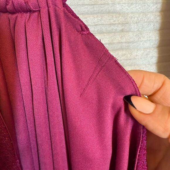 ML Monique Lhuillier Purple Metallic Knit Dress💚 - Picture 10 of 15